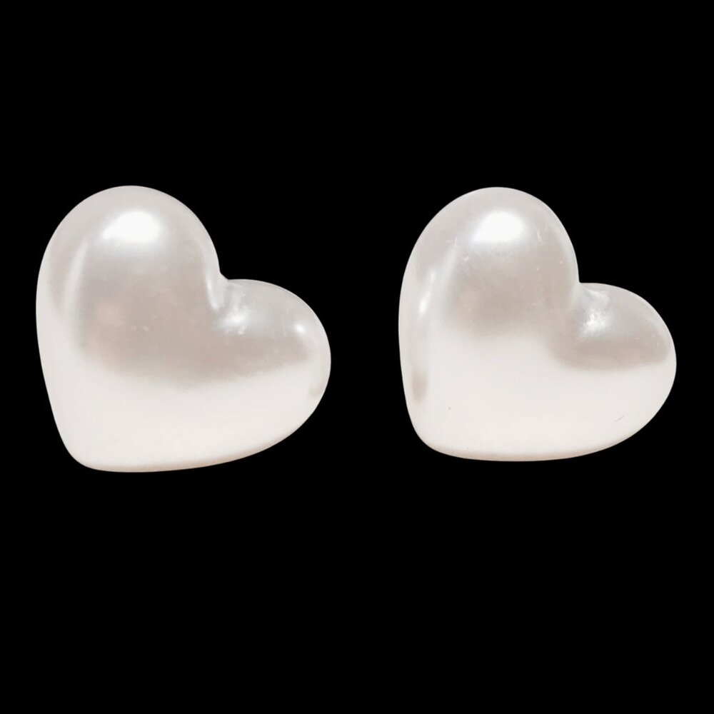 Heart Shaped Pearl Earrings